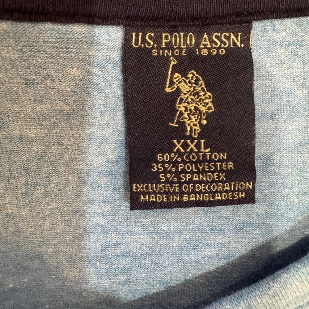 U.S. Polo Assn. Light Blue V neck Polo Shirt XXL